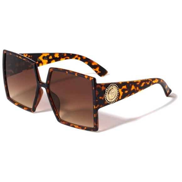 Oversized Square Sunglasses‎ Tortoise Brown Lens Fashion Driving Beach Party New - Picture 1 of 1